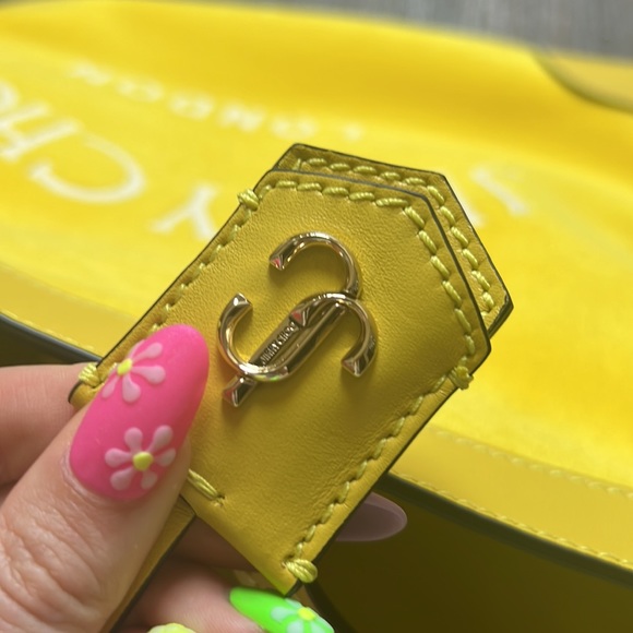 Jimmy Choo Nine2Five Logo Malibu Toweling East-West Tote Bag - Picture 11 of 12